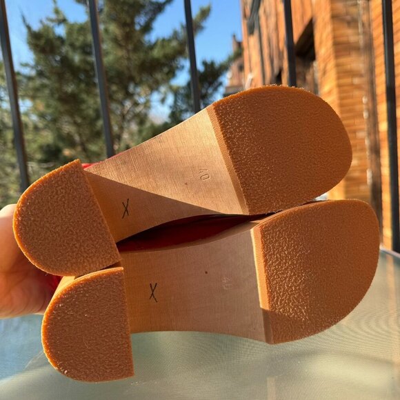 New Swedish Hasbeens Sophisticated Jodhpur Sophia Heeled Clog Boot Red Women 10 - Picture 11 of 12